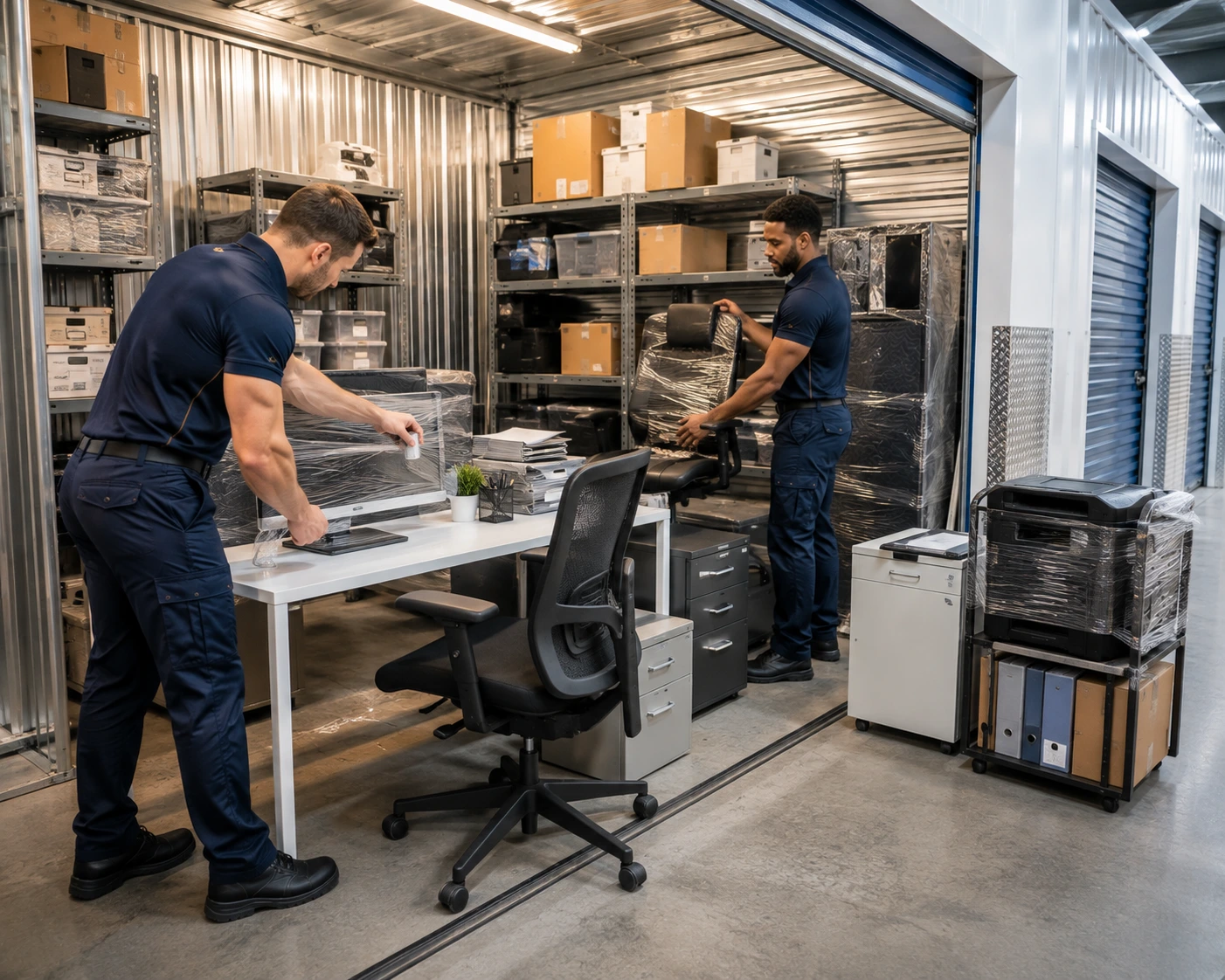 movers organising and office storage unit